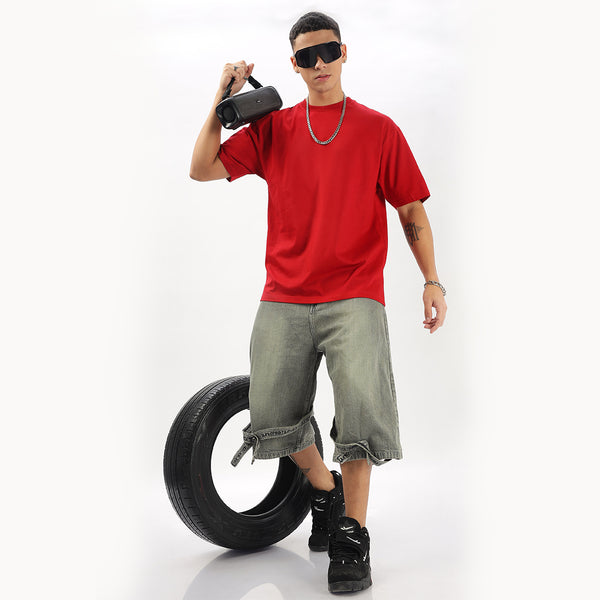 Red Solid | Oversized T-Shirt