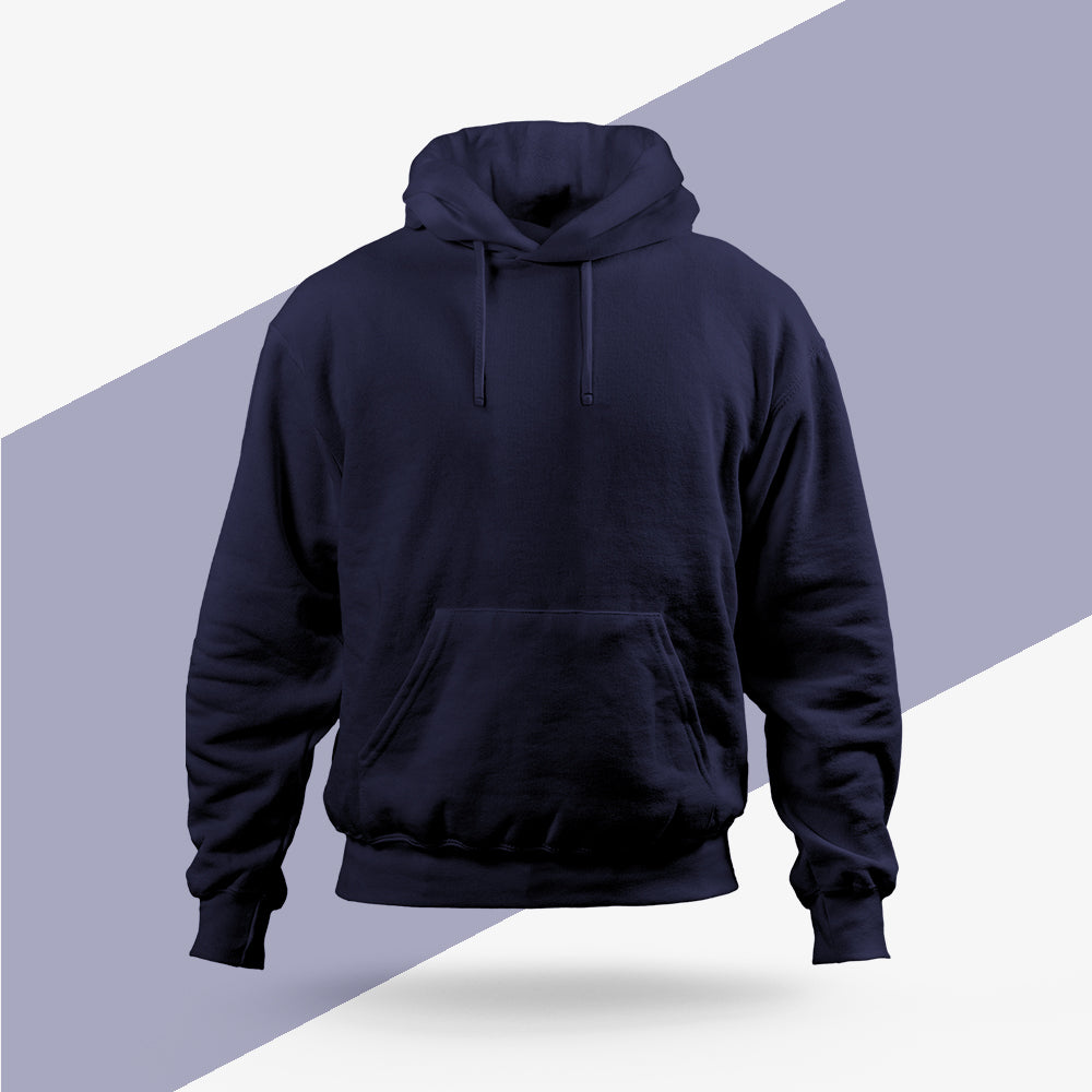 Navy Blue Hoodie Fully Solid