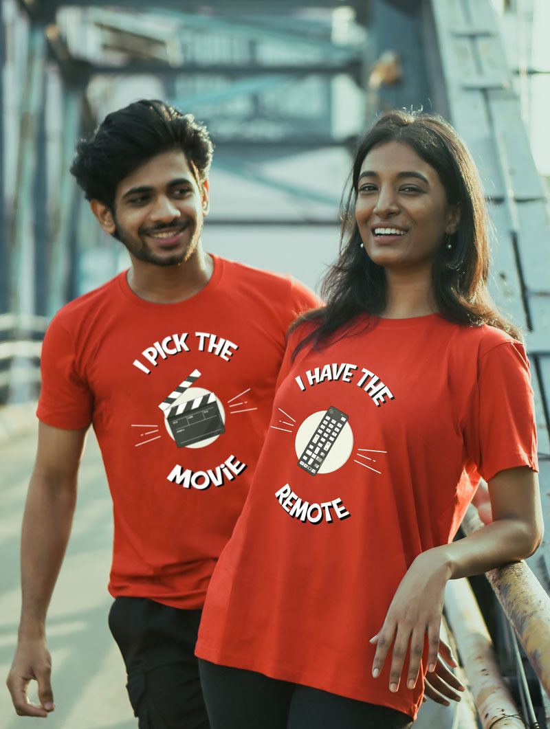 Binge Together Couple T-Shirt – Fully Filmy - Main Image
