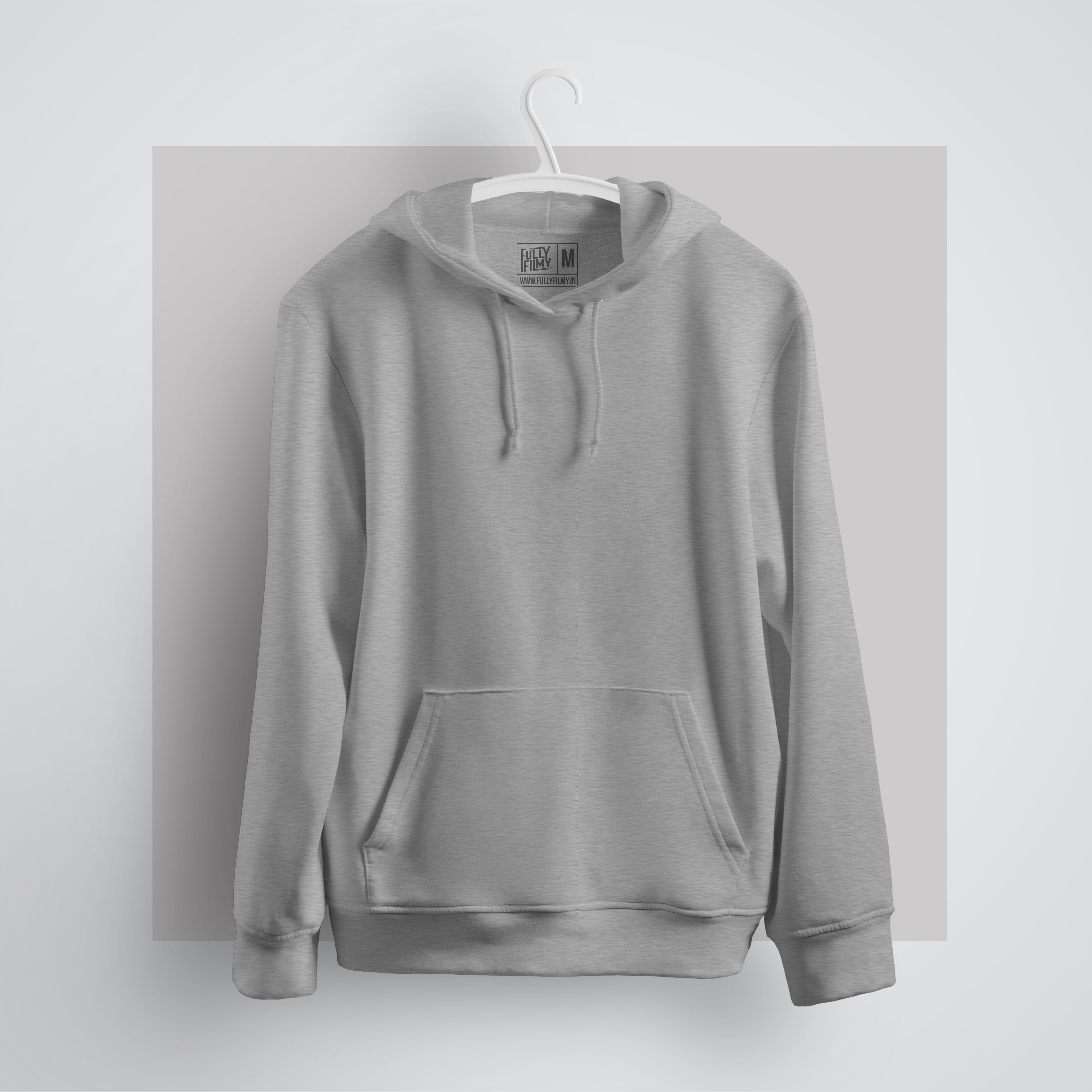 Melange Grey Hoodie Fully Solid1
