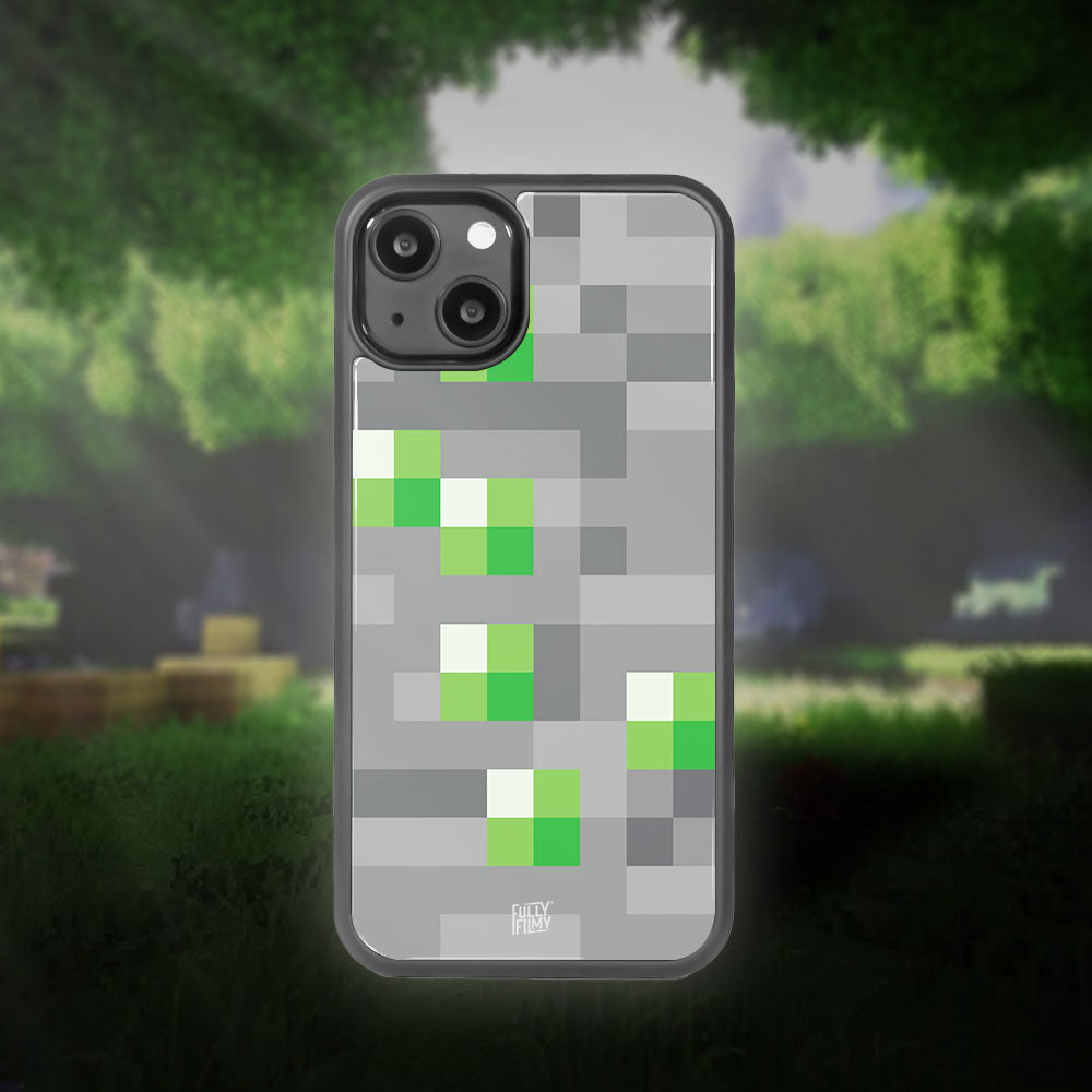 Type Block Case Emerald Block Pattern | Glass Phone Case – Fully Filmy