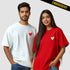 Hearts Collide Oversized Couple Embroidered T-Shirt