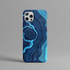 Oceanic Blue | Marble Ink Pattern Hard Phone Case