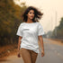 Thendral | Tamil Oversized T-Shirt (White) (Right Pocket)