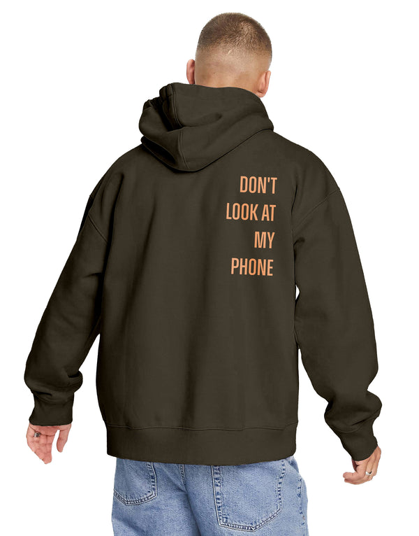 Don't Look At My Phone (Back Print) Hoodie