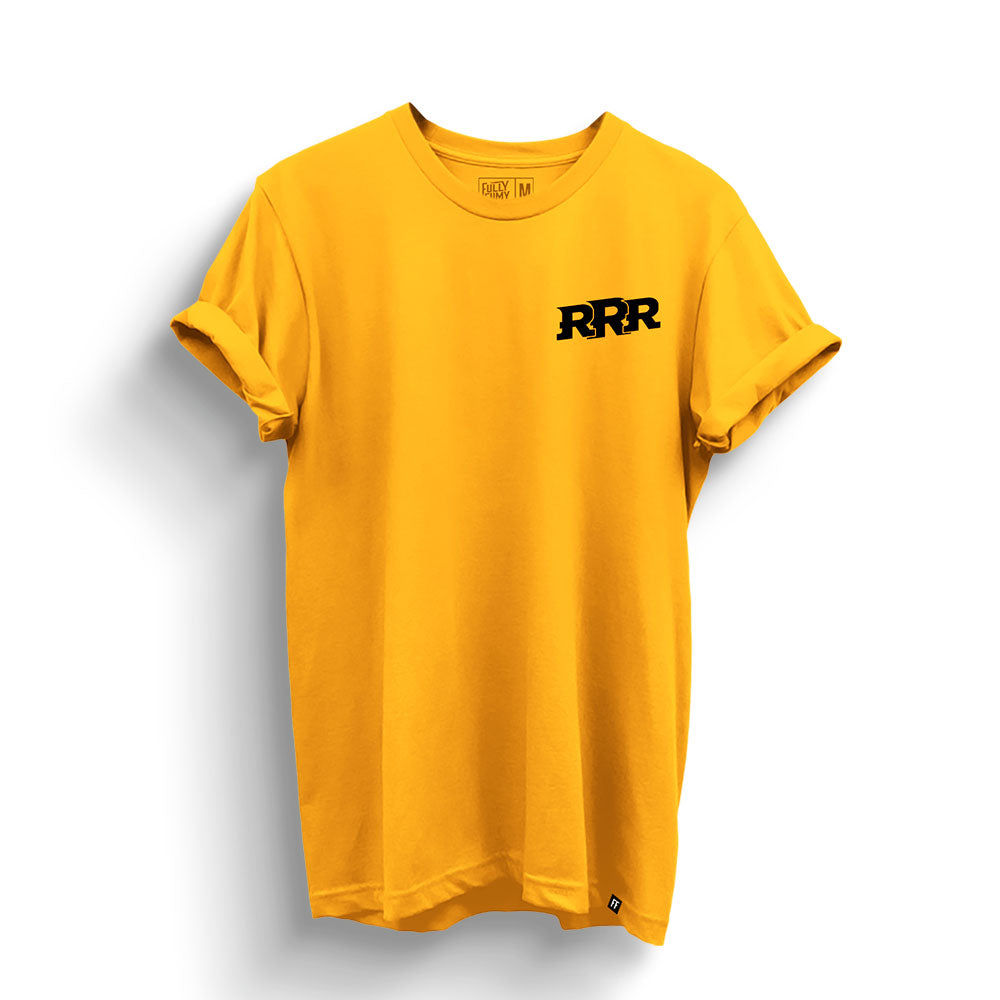 RRR Logo Minimal Yellow T-Shirt | Fully Filmy
