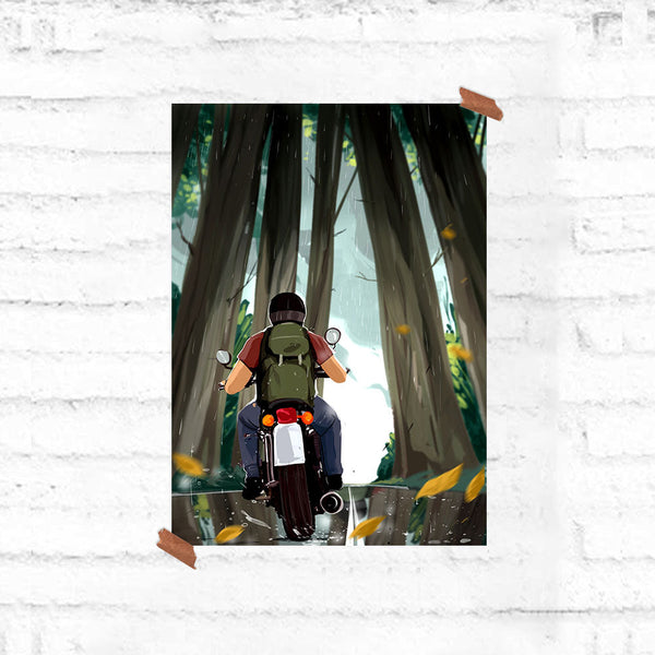 Bikers Posters - Through woods