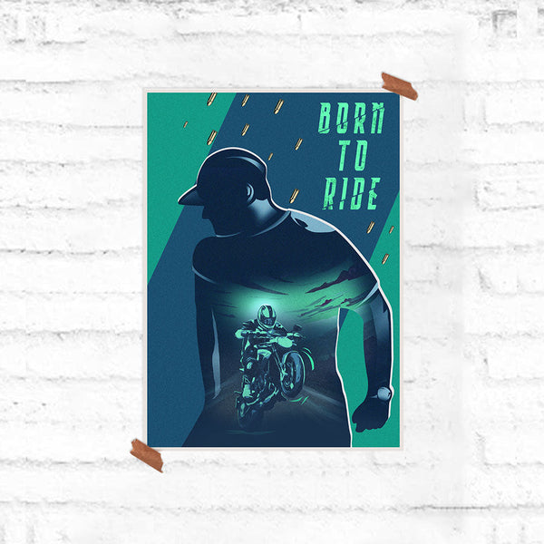 Ajith Kumar - Born to Ride Silhouette Poster