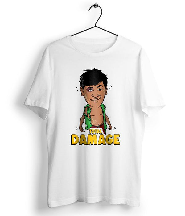 Total Damage - Vadivelu Tribute T-Shirt - White - Fully Filmy