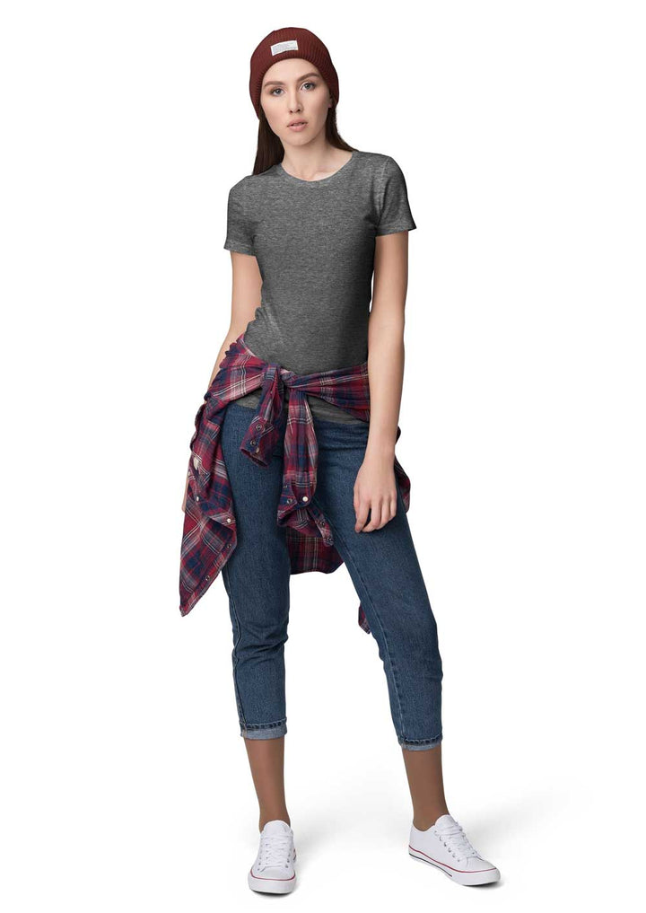 Fully Solid Half Sleeve - Charcoal T-Shirt - Fully Filmy