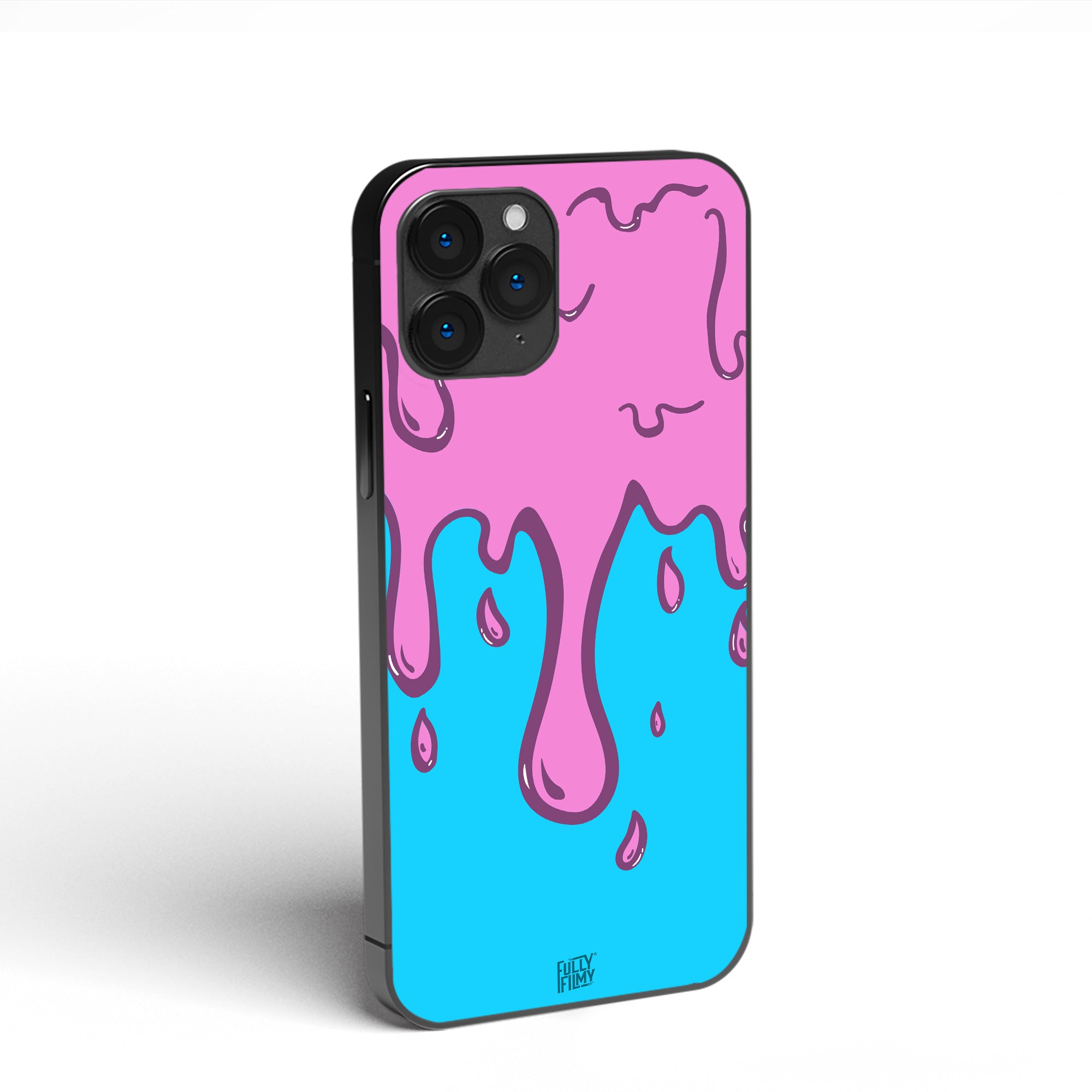 Fluffy Cotton Candy Drip, Glass Phone Case