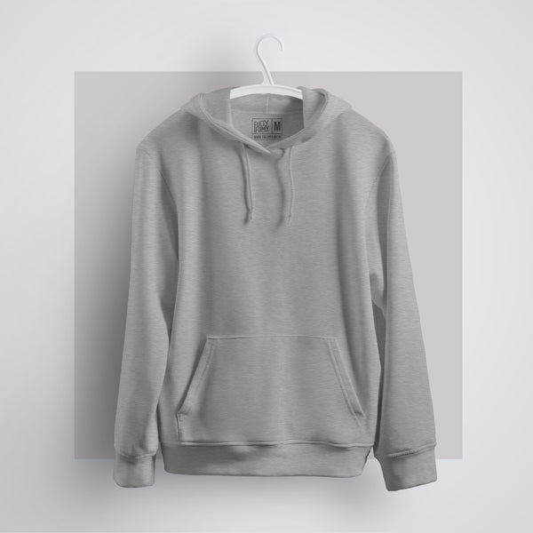 Melange Grey Hoodie - Fully Solid