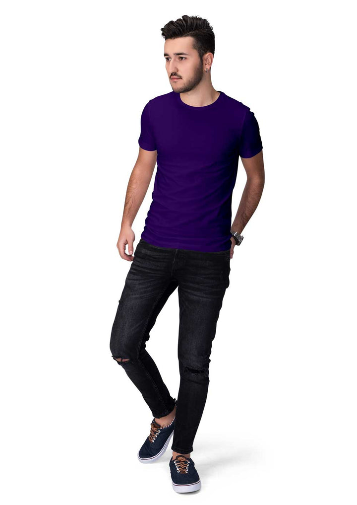 Fully Solid Half Sleeve - Purple T-Shirt - Fully Filmy