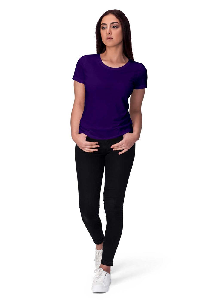 Fully Solid Half Sleeve - Purple T-Shirt - Fully Filmy